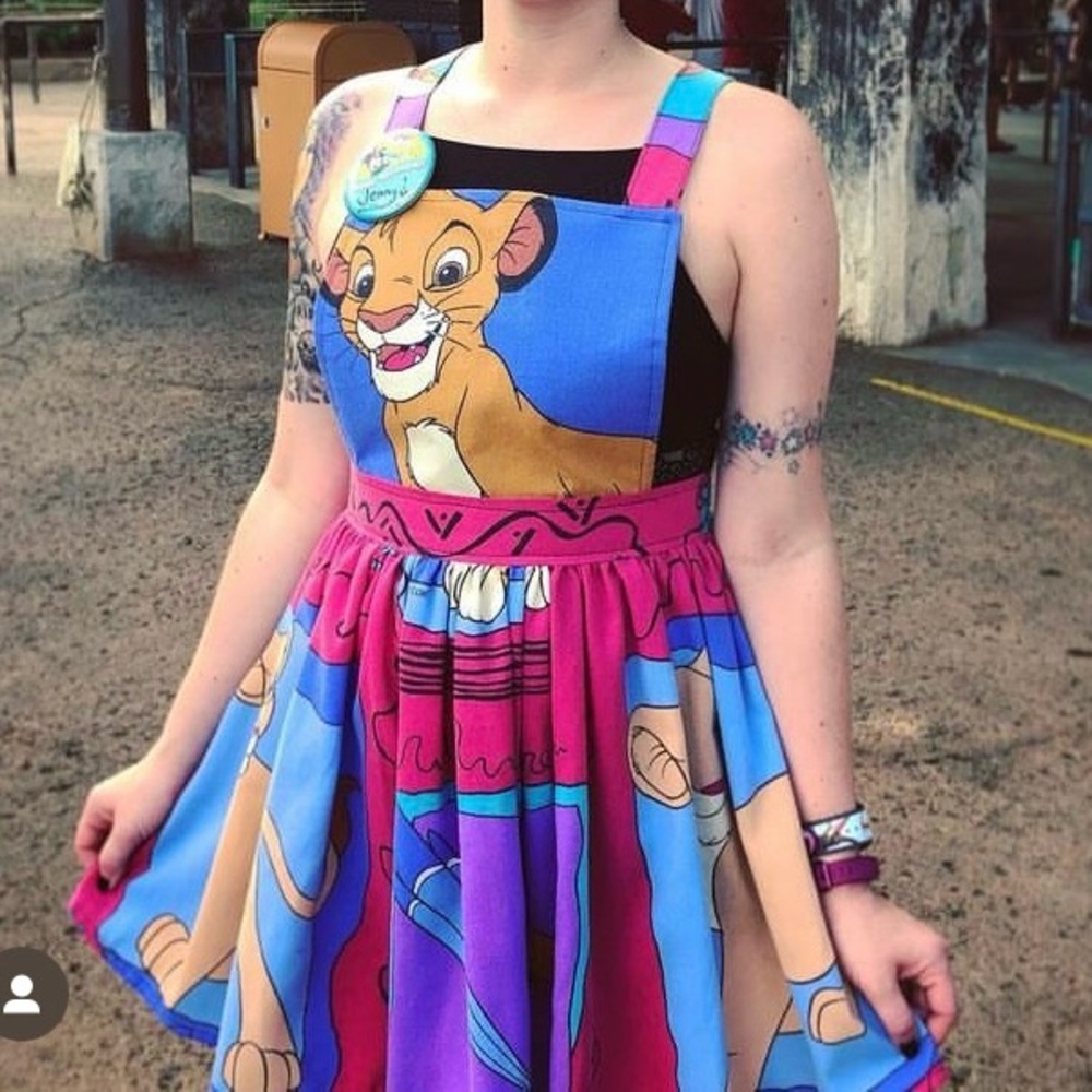 Disney Lion King Vintage Bed Sheet Jumper Apron Dress